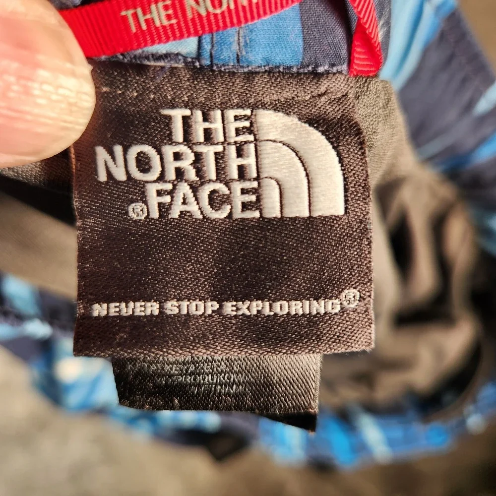 The North Face Swim Trunks Men's Large 36X8 Blue‎ Plaid Board Shorts Pockets